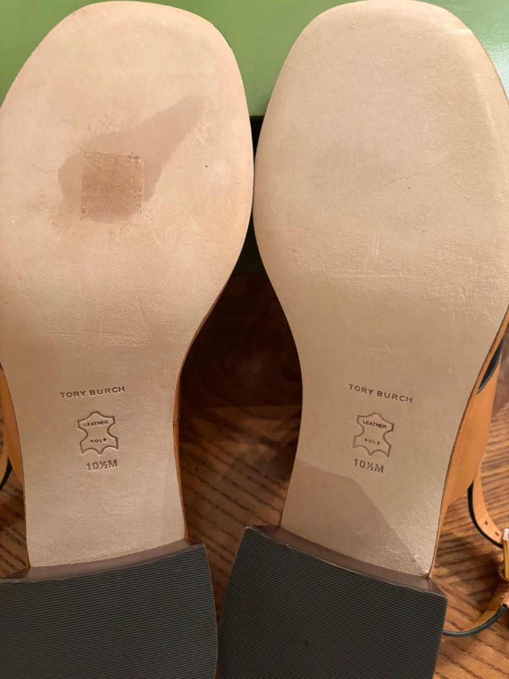 Tory Burch Eleanor Sandals in  Full Grain Vachetta Leather  10.5 M - Picture 10 of 12